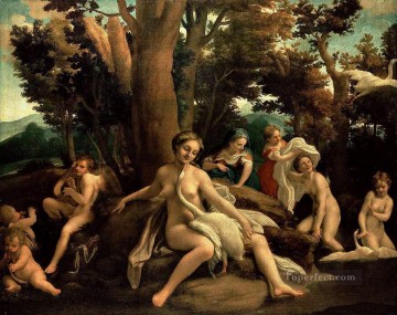 Leda con el cisne Manierismo renacentista Antonio da Correggio Pinturas al óleo